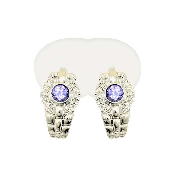 18 kt White Gold and Tanzanite, Diamond Earrings Cape Diamond Exchange in St. George's Mall
