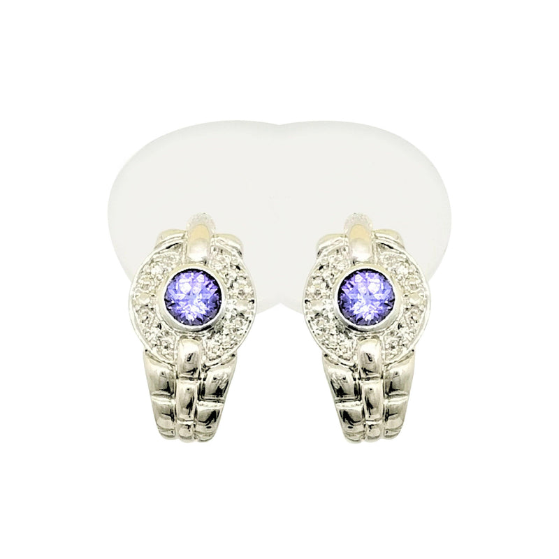 18 kt White Gold and Tanzanite, Diamond Earrings Cape Diamond Exchange in St. George's Mall