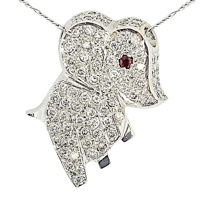 White Gold and Diamond Elephant Pendant Cape Diamond Exchange in St. George's Mall