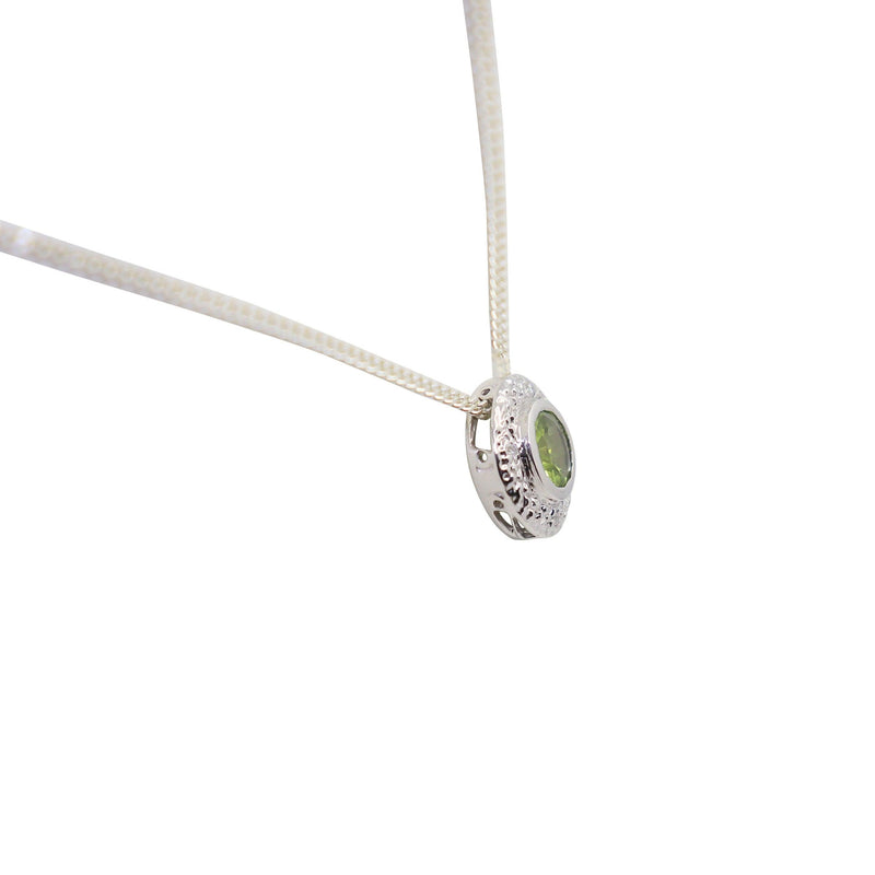 Peridot Gemstone set in White Gold