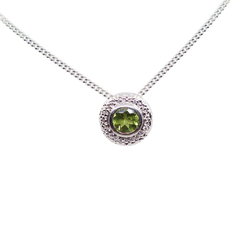 Peridot Gemstone set in White Gold