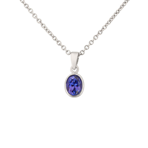 White Gold Bezel set Tanzanite Pendant