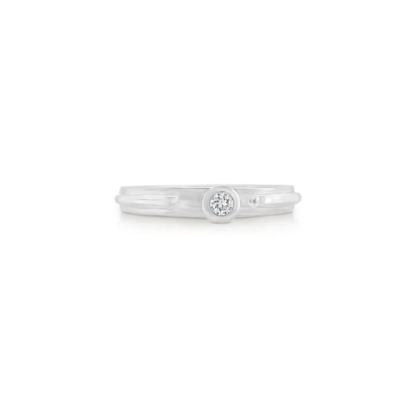 18kt White Gold Tube Setting Diamond Ring - Cape Diamond Exchange