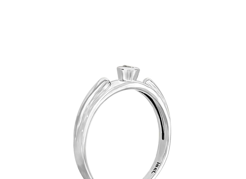 18kt White Gold Tube Setting Diamond Ring - Cape Diamond Exchange