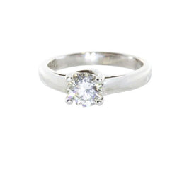 18 kt White Gold Diamond Four-Claw Ring - Cape Diamond Exchange