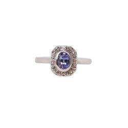 Square top Oval Tanzanite Ring - Cape Diamond Exchange