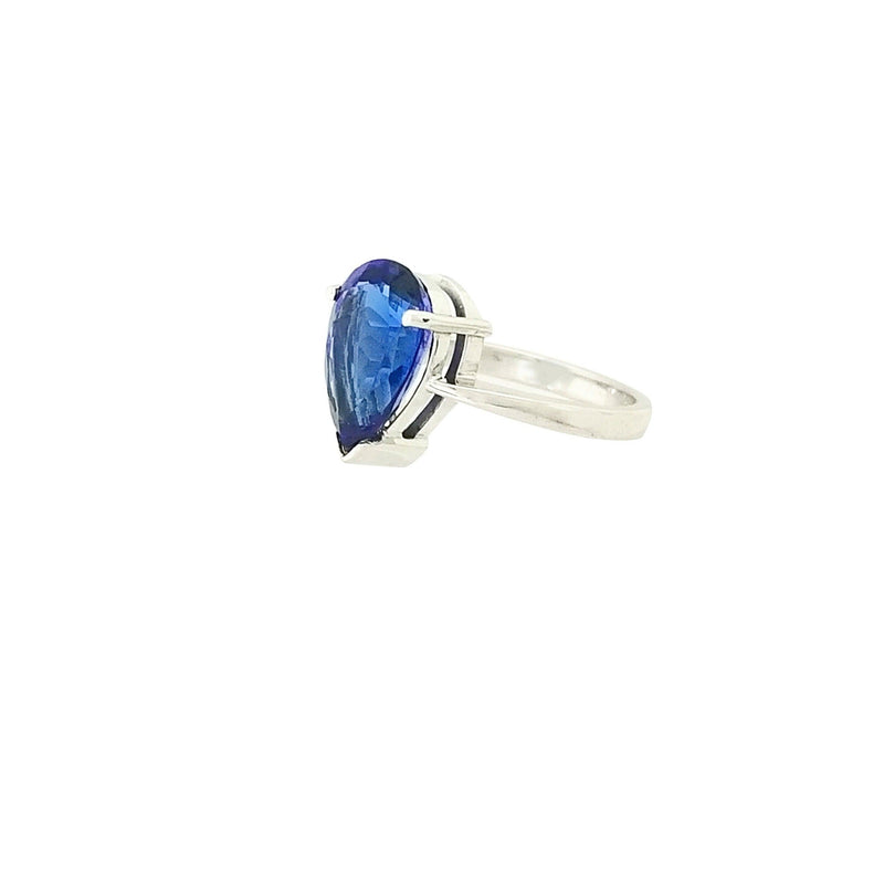 18 kt White Gold Pear Shaped Tanzanite Ring - Cape Diamond Exchange