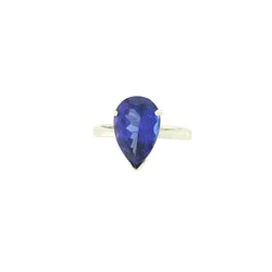 18 kt White Gold Pear Shaped Tanzanite Ring - Cape Diamond Exchange