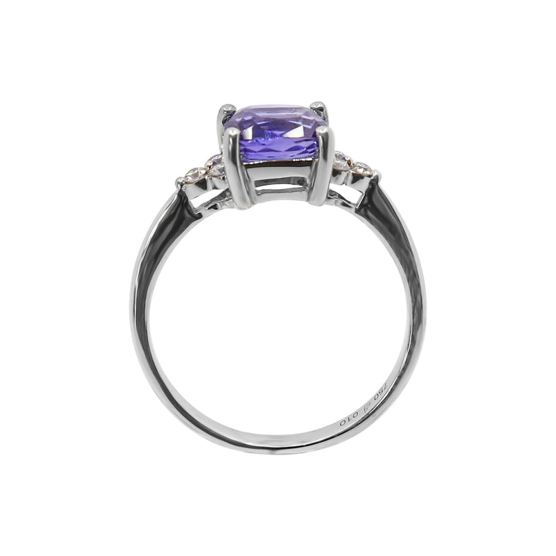 White Gold Diamond and Tanzanite Ring