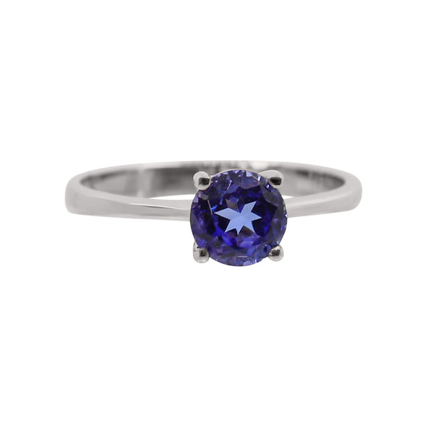 18 kt White Gold Tanzanite Solitaire Ring