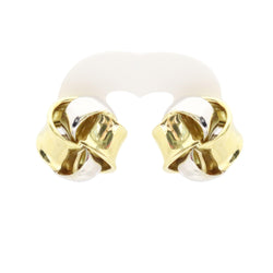 18kt Two Color Gold Knot Pin/Clip Earrings Cape Diamond Exchange in St. George's Mall