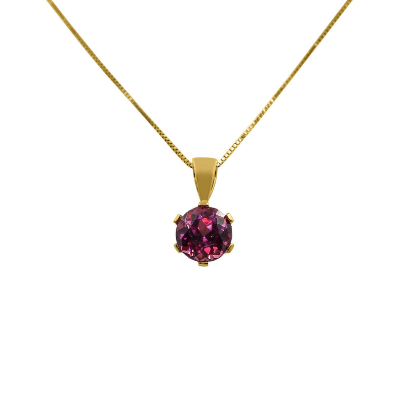 18 kt Yellow Gold Pendant with a Round Garnet