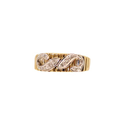 18kt Yellow Gold Two Swirls Diamond Ring - Cape Diamond Exchange