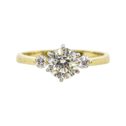 18 kt Yellow Gold Solitaire And Diamond Engagement Ring - Cape Diamond Exchange