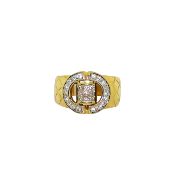 18kt Yellow Gold Buckle Diamond Ring - Cape Diamond Exchange