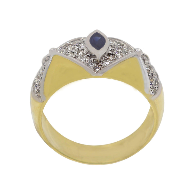 Marquise cut Blue Sapphire and Diamond Luxury Ring Cape Diamond Exchange in St. George's Mall