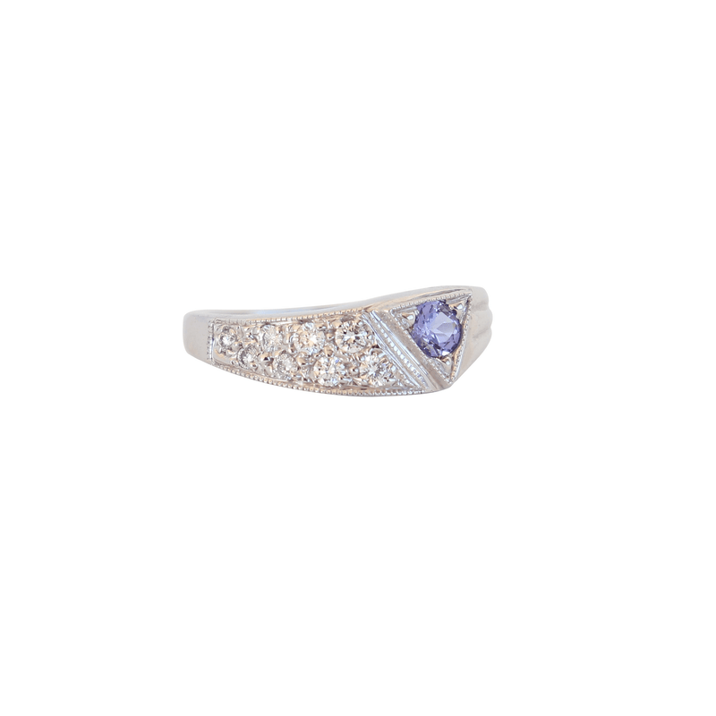 White Gold Tanzanite and Diamond Vintage Ring Cape Diamond Exchange in St. George's Mall