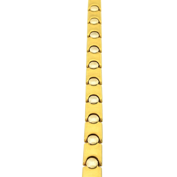 18kt Yellow Gold Two Tone Matt and Shiny Bracelet - Cape Diamond Exchange
