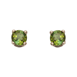 18 kt White Gold Four Claw Stud Earrings