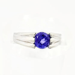 18 kt White Gold Men's ring with a Tanzanite Stone - Cape Diamond Exchange