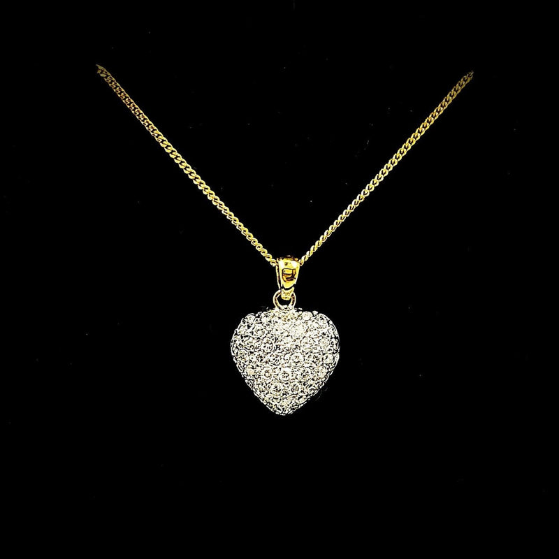 18 kt Yellow Gold Heart Shape Pendant with diamonds - Cape Diamond Exchange