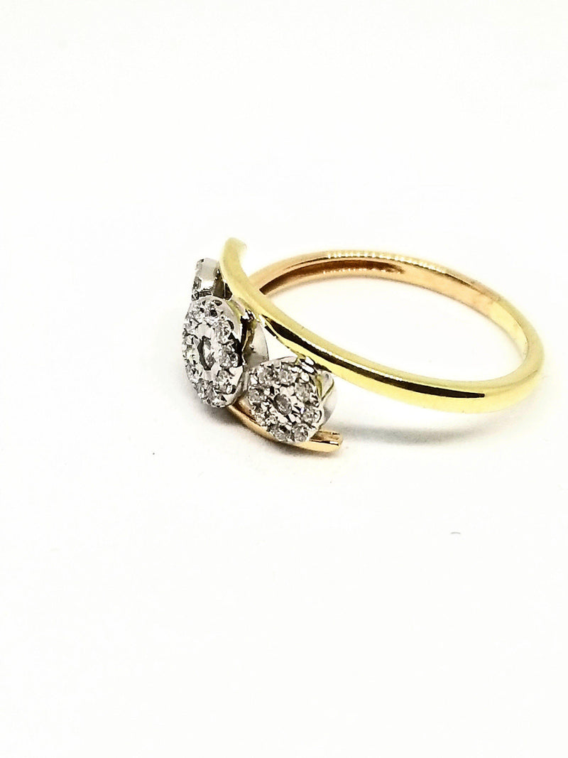 14kt Yellow, White and Rose Gold Fancy Diamond Ring - Cape Diamond Exchange