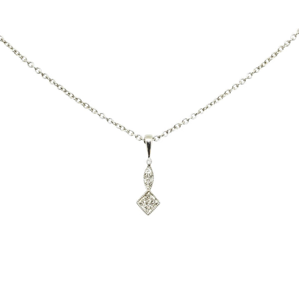 9kt White Gold with Diamond Pendant - Cape Diamond Exchange