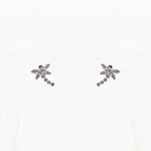 9 kt White Gold Dragon Fly Diamond Earrings - Cape Diamond Exchange