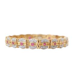 Yellow Gold Bracelet with Rubies and Diamonds