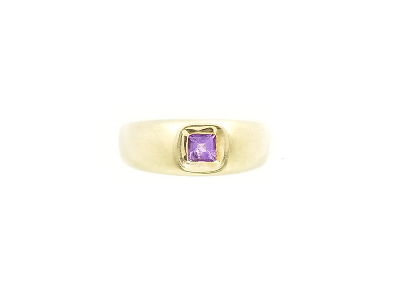 Yellow Gold Amethyst Ring Matte finish Cape Diamond Exchange in St. George's Mall