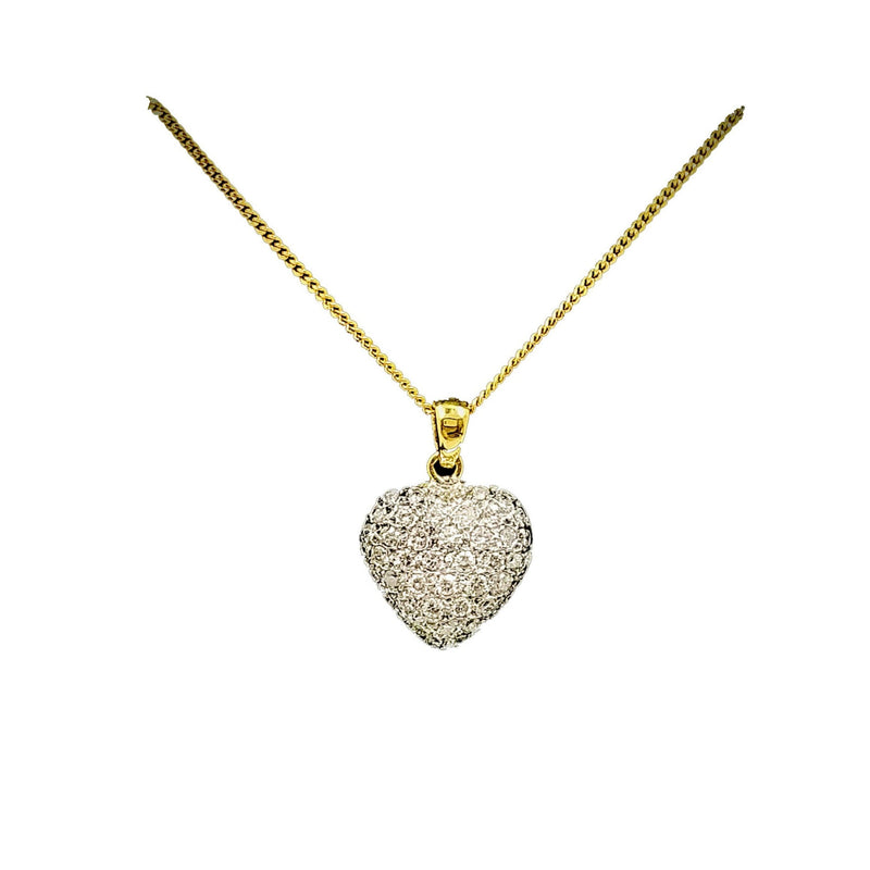 Yellow Gold Heart Shape Pendant with diamonds Cape Diamond Exchange in St. George's Mall