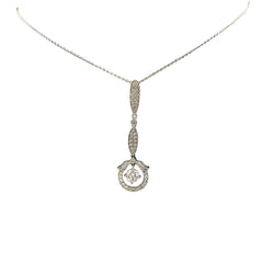 18 kt White Gold Drop Pendant set with Diamonds - Cape Diamond Exchange