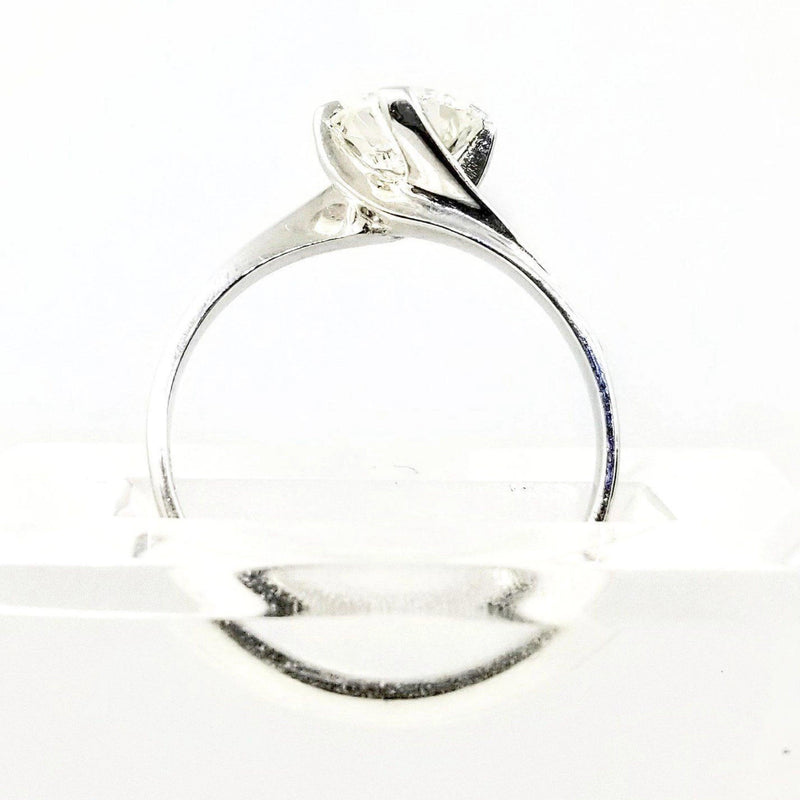 Solitaire Diamond set in a Twirling Setting White Gold Ring - Cape Diamond Exchange