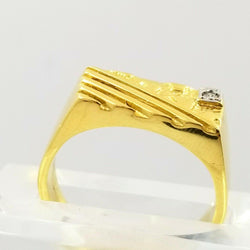 Yellow Gold Signet Diamond Ring - Cape Diamond Exchange