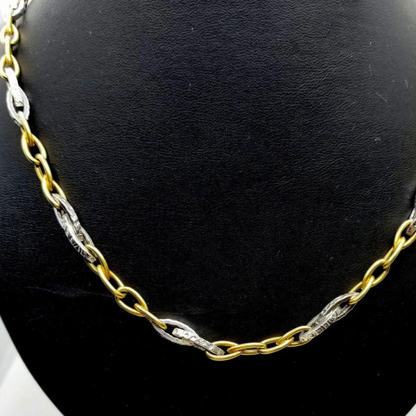 Yellow and White Gold Fancy Link Necklace - Cape Diamond Exchange
