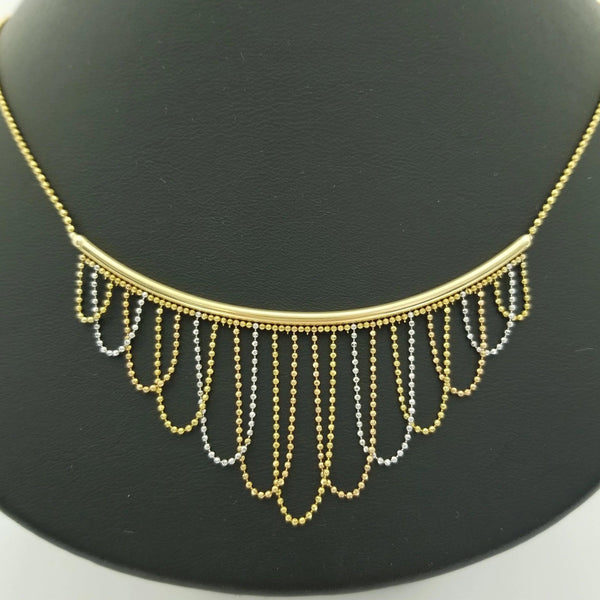 9 kt Yellow and White Gold Frills Necklace - Cape Diamond Exchange