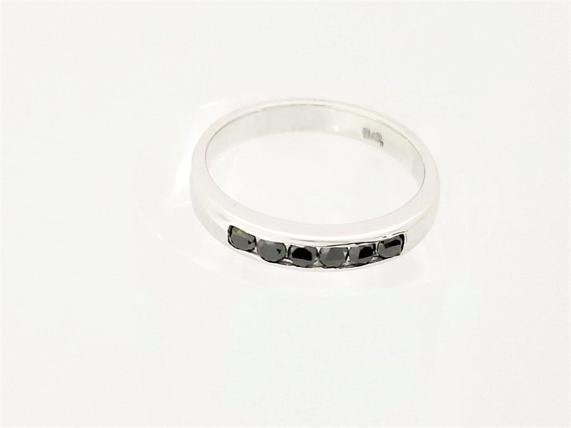 9 kt White Gold Ring with Black Diamonds - Cape Diamond Exchange