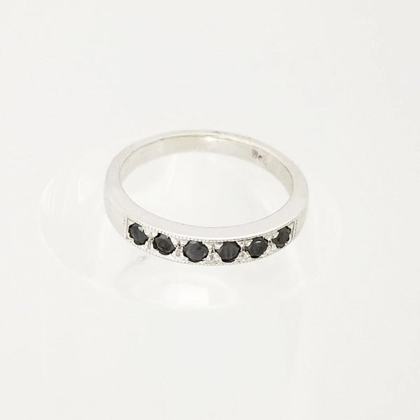 9 kt White Gold Ring with Black Diamonds - Cape Diamond Exchange