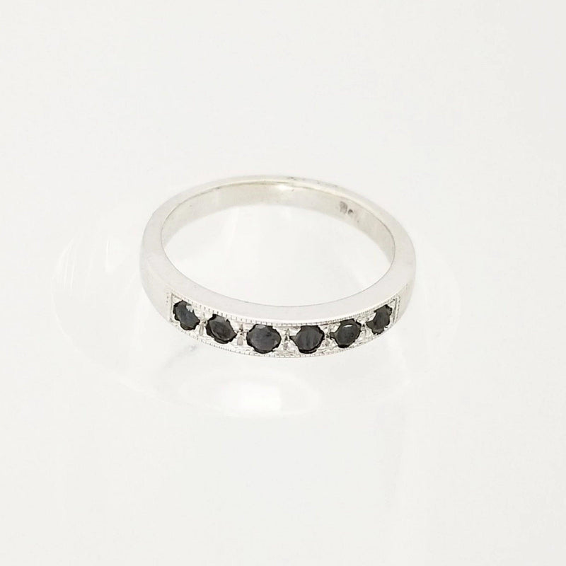 9 kt White Gold Ring with Black Diamonds - Cape Diamond Exchange