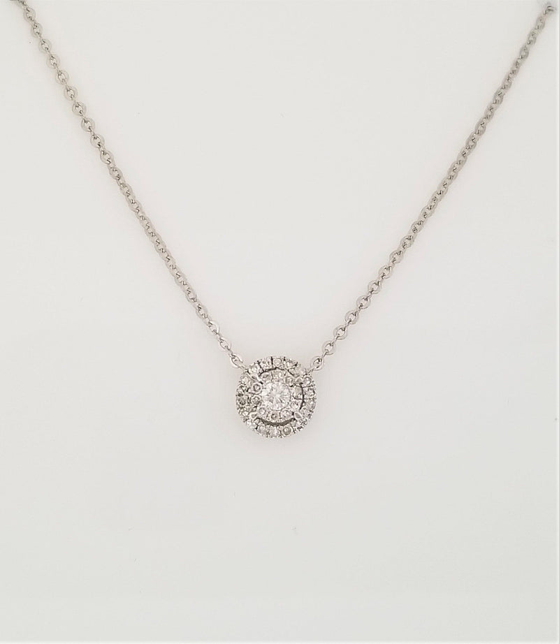 9 kt White Gold Necklace with diamonds - Cape Diamond Exchange