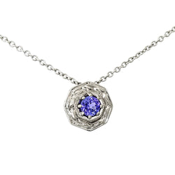 18 kt White Gold Octagon Tanzanite Pendant - Cape Diamond Exchange