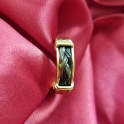 Yellow Gold Ring with Braided Elephant Hair - Cape Diamond Exchange