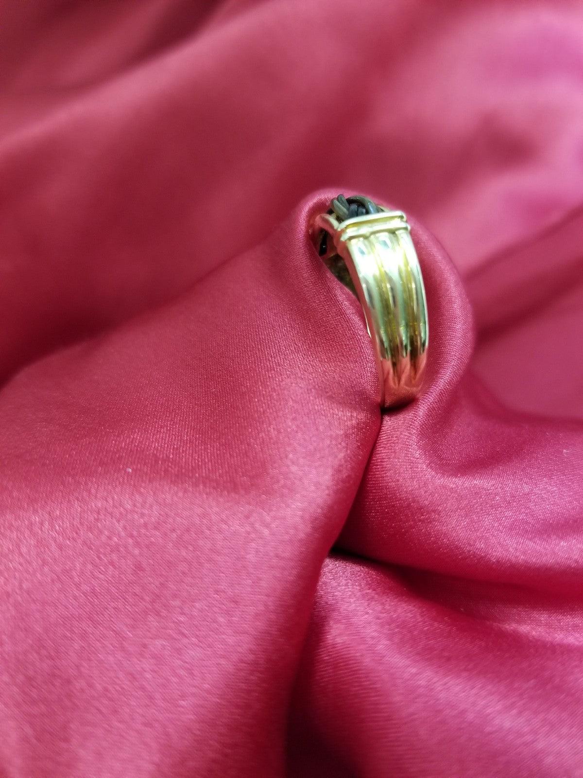 Anillo de Oro Amarillo con Pelo de Elefante Trenzado Cape