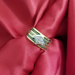 Gold Ring with Elephant Hair and Diamonds Shape - Cape Diamond Exchange