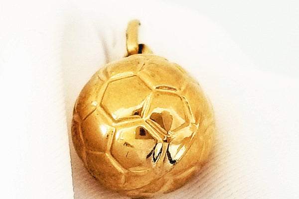 Yellow Gold Soccer Ball Pendant - Cape Diamond Exchange