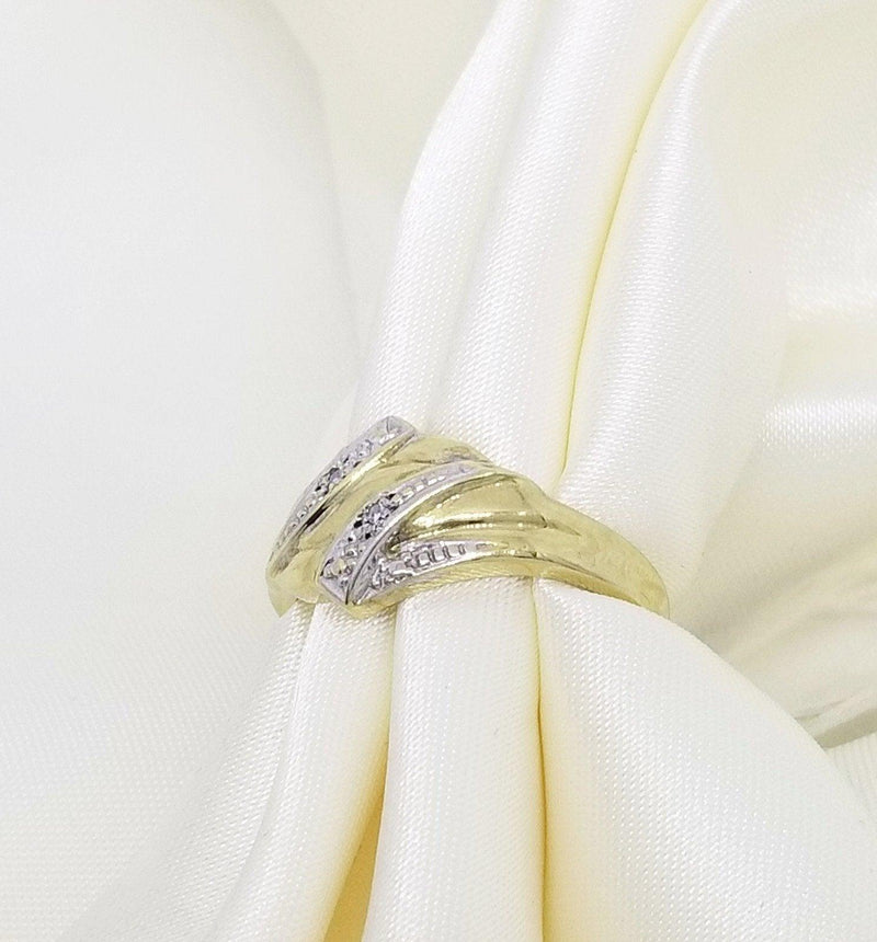 Yellow Gold Double V-Designed Diamond Ring - Cape Diamond Exchange