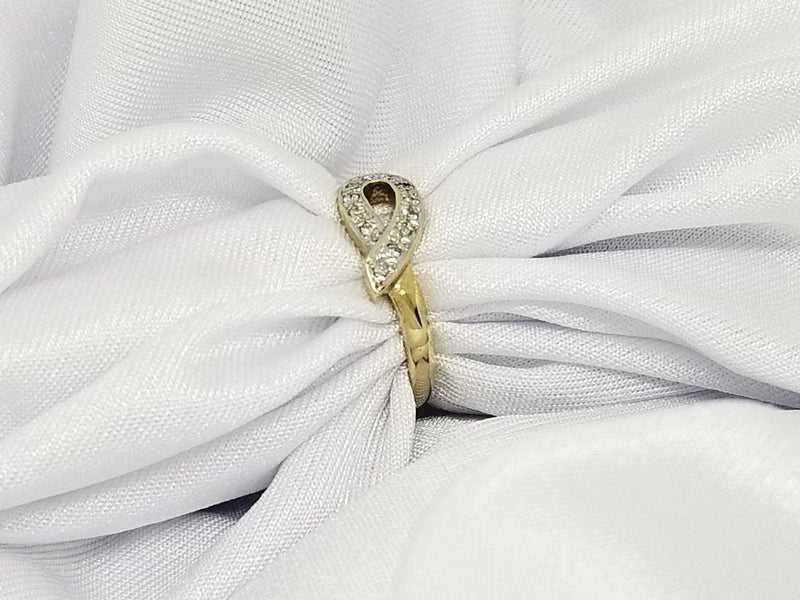 Ribbon Silhouette Design Gold Diamond Ring - Cape Diamond Exchange