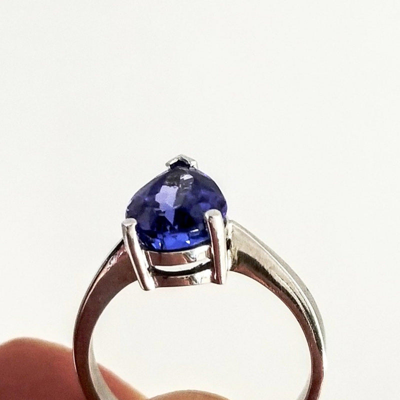 White Gold Pear Shaped Tanzanite Ring - Cape Diamond Exchange