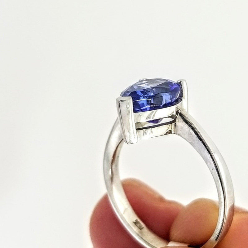 White Gold Pear Shaped Tanzanite Ring - Cape Diamond Exchange