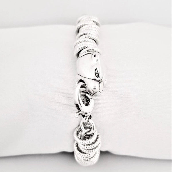 Silver Tiger Head Bracelet - Cape Diamond Exchange